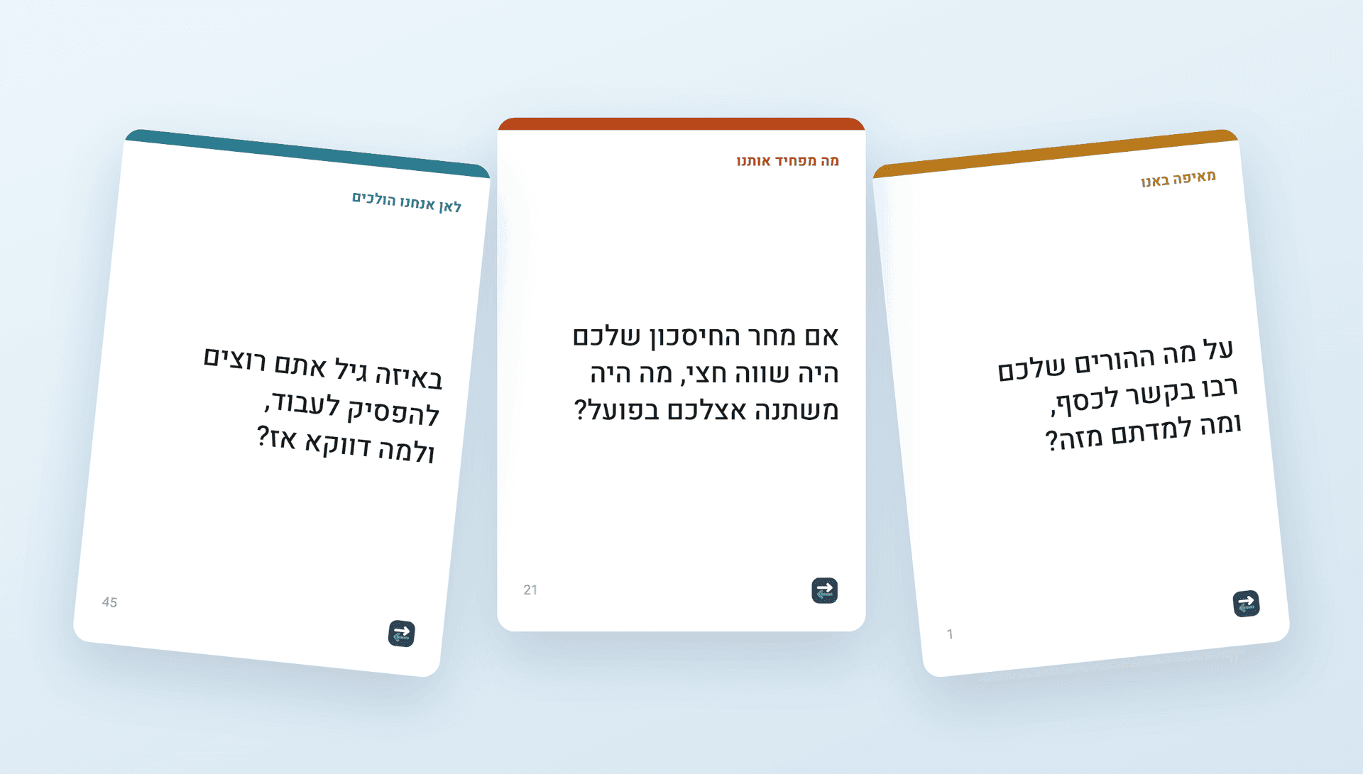 שלושה קלפים מתוך שיחת הכסף